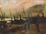 Vincent Van Gogh Quayside wtih Ships in Antwerp (nn04) oil painting artist